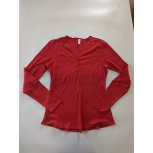 Zyia Active Woman's XXL Waffle Thermal Orange Long Sleeve